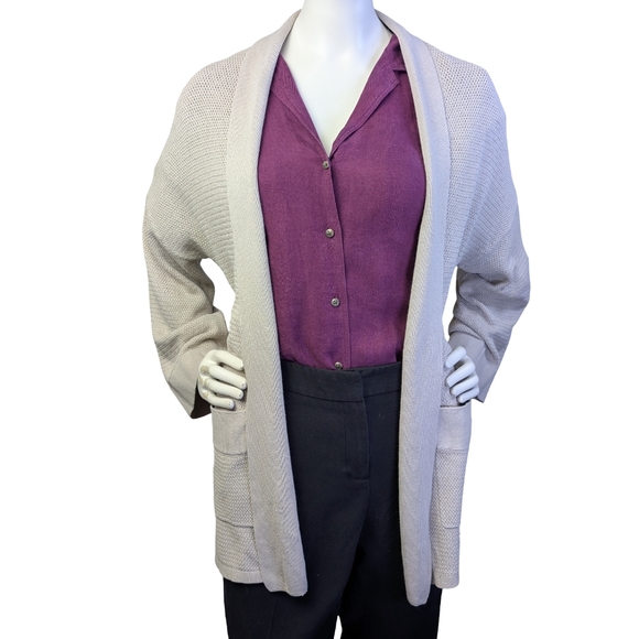 Vintage 100% Linen Lauren Ralph Lauren Herringbone Button Up Shirt, Women's S/M - Picture 3 of 9